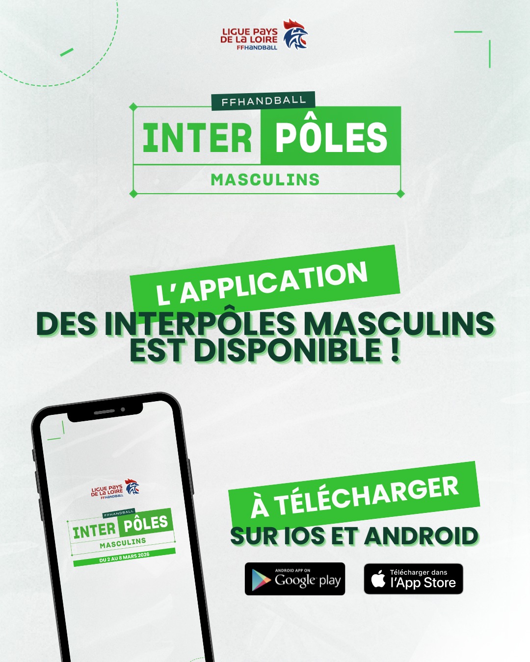 🔥 [𝑰𝙉𝑻𝙀𝑹𝙋𝑶𝙇𝑬𝙎 𝙈𝑨𝙎𝑪𝙐𝑳𝙄𝑵𝙎]

📅 J-8 avant le début de la compétition et l’application est officiellement disponible !

📱 Téléchargez-la dès maintenant sur : 

 ➡️ Android : https://play.google.com/store/apps/details?id=com.goodbarber.interpoles&pcampaignid=web_share
➡️ App Store : https://apps.apple.com/la/app/interpôles-masculins-2026/id1611318607?l=fr-FR

👀 Retrouvez tout : programme, résultats, classements, replays, photos et infos pratiques.

🧭 Restez  informés de toutes l'actualité de la compétition !

@grandesthandball @ligue_nouvelleaquitaine_hand @ligue_de_normandie_de_handball @andebolportugal @lghb971 @lrhb_off  @ligueguyanehandball @aurahandball @liguebfchandball @liguecentre_vdl_handball @ligue_de_mayotte_de_handball  @ligue_occitanie_de_handball @liguehandballhdf @ligueidfhandball  @handballbretagne @liguehandballregionsud 

#InterpôlesMasculins2026 #Handball #pôles