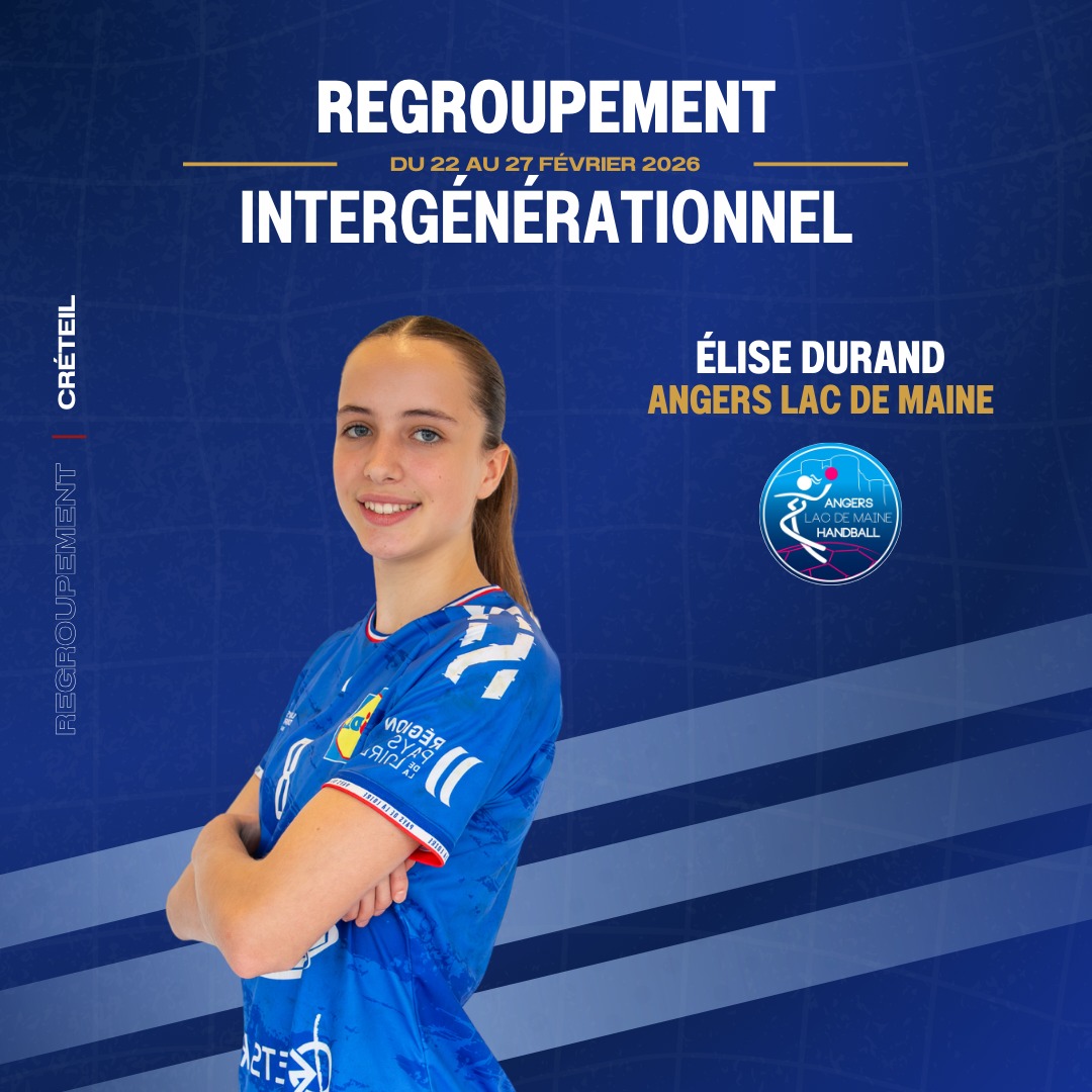 🔥 [𝑹𝙀𝑮𝙍𝑶𝙐𝑷𝙀𝑴𝙀𝑵𝙏]

🎉 Bravo à Élise DURAND qui participera au Regroupement Intergénérationnel (RIG) destiné aux joueuses de 14 à 17 ans !

📅 Rendez-vous du 22 au 27 février à la Maison du Handball – Créteil pour une semaine d’apprentissage et de progression.

🌟 Une très belle opportunité pour Élise !

@comite49handball @alm_handball 

#PDLL #PaysDeLaLoire #PôleEspoirs