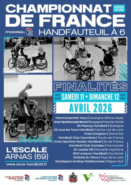 🚀 [𝘾𝑯𝘼𝑴𝙋𝑰𝙊𝑵𝙉𝑨𝙏 𝘿𝑬 𝑭𝙍𝑨𝙉𝑪𝙀 𝙃𝑨𝙉𝑫𝙁𝑨𝙐𝑻𝙀𝑼𝙄𝑳]

🔥@eshpdm est fin prête pour affronter les meilleures équipes françaises lors des Finalités du Championnat de France HandFauteuil à 6 !

💪 Engagée en Poule 2, l’équipe retrouvera Courrières, Canteleu, St Loubès, ROC Aveyron et Antibes pour un week-end intense à Arnas (69).

📅 Avec deux matchs samedi et trois autres dimanche, le rythme sera soutenu et la qualification en demi-finale à portée de main !

📺 Tous les matchs sont diffusés sur la chaîne YouTube de la Ligue AURA 
Handball.

🙌 Allez l’Entente du Mans, nous sommes derrière vous !

@handcomitesarthe 

#PDLL #PaysDeLaLoire #HandFauteuil #Championnat2026