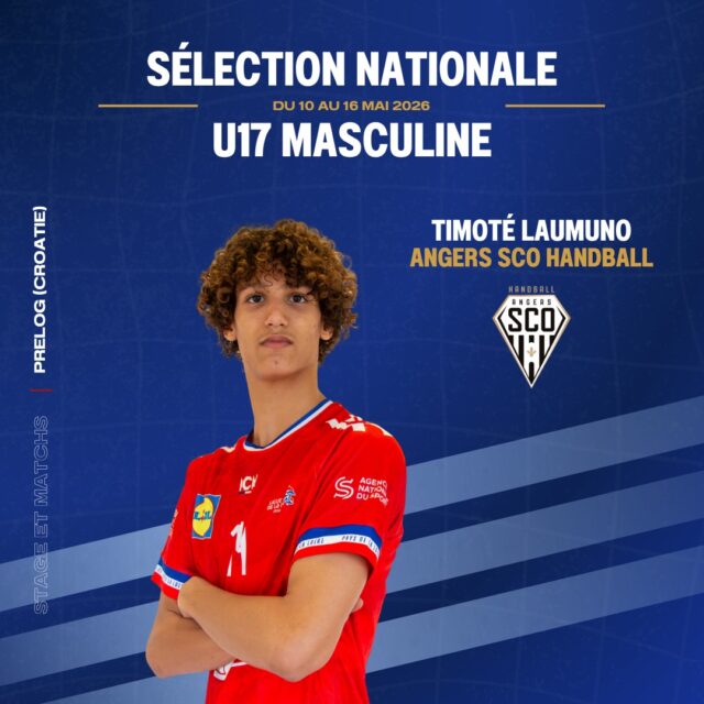 🔥 [𝑹𝙀𝑮𝑹𝙊𝑼𝑷𝑬𝑴𝑬𝙉𝑻 𝙉𝑨𝙏𝑰𝑶𝙉𝘼𝙇]
 
👏 Timoté LAUMUNO, joueur du @angersscohandball et pensionnaire du Pôle Espoirs Pays de la Loire, est convoqué en équipe de France U17 masculine pour un stage de préparation !
 
🩺 Jean-Philippe SOMMEREISEN accompagne également le groupe en tant que médecin.
 
📅 Du 10 au 16 mai 2026 à Prelog (Croatie 🇭🇷), avec des rencontres face à la sélection croate.
 
⚡ Une belle opportunité pour progresser et évoluer au plus haut niveau international !
 
@ffhandball  @comite49handball 
 
#PDLL #PaysDeLaLoire #U17 #StageInternational #Handball