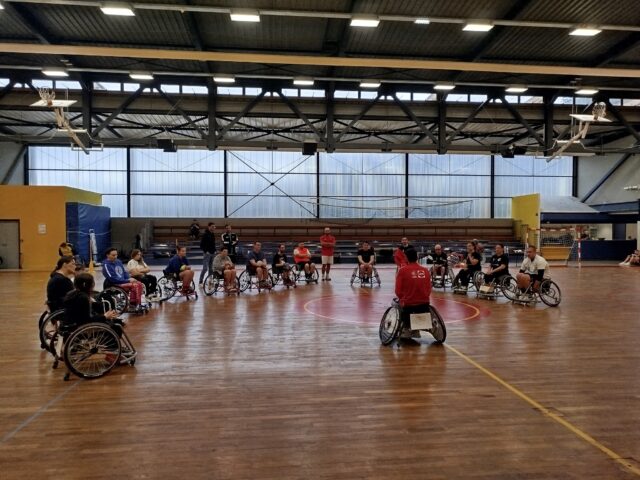 👩‍🦽 [𝑯𝘼𝑵𝘿𝑭𝘼𝑼𝙏𝑬𝙐𝑰𝙇]

Dimanche 3 mai, une vingtaine de joueurs, débutants comme confirmés, se sont regroupés pour deux séances de perfectionnement de handfauteuil. 

🎯 La journée a débuté par un travail des fondamentaux du jeu, en attaque comme en défense, avant de se conclure par un tournoi convivial de hand à 4. 

🤝 Nous avons eu la chance de compter sur la présence de Fabien Convers, entraîneur de l’Équipe de France Fauteuil, ainsi que de Joris CHATAIGNER du club de JS Allonnes pour encadrer cette journée

🙏 Nous remercions le club @jsallonneshandball pour leur accueil, permettant un bon déroulement du regroupement avec une super ambiance et beaucoup d’investissement de la part de tous les joueurs.

@comite44handball @comite49handball @handcomitesarthe @vendeehb @comite_53_handball 

#PDLL #PaysdeLaLoire #handfauteuil