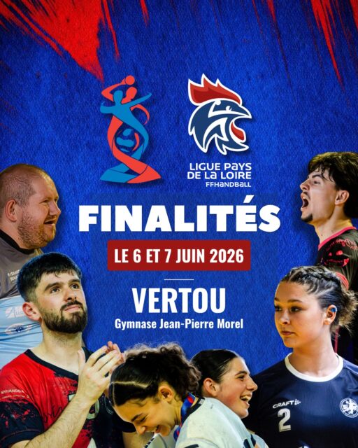 🏆 [𝙁𝑰𝙉𝑨𝙇𝑰𝙏𝑬́𝙎]

🔥 Les 6 et 7 juin se dérouleront les finales de coupe et de championnat à Vertou au Gymnase Jean-Pierre Morel !

⏰ Samedi : 13h30 à 20h50
⏰ Dimanche : 10h25 à 18h15

🤾‍♀️ Un rendez-vous majeur marquant les derniers matchs de l’année sportive pour nos équipes finalistes !

📣 Nous comptons sur vous pour donner de la voix et encourager vos équipes !

@comite44handball @comite49handball @comite_53_handball @handcomitesarthe @vendeehb @vignoble_handball 

#PDLL #PaysDeLaLoire #Finales #Vertou