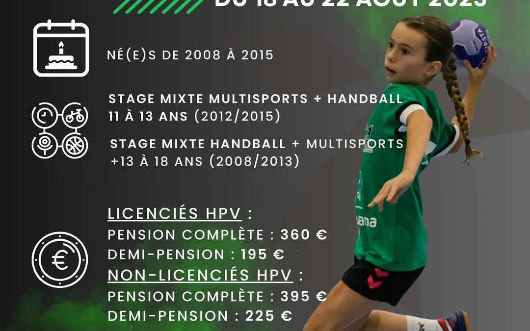 séjour estival handball du 18 au 22 août à Vannes (56)